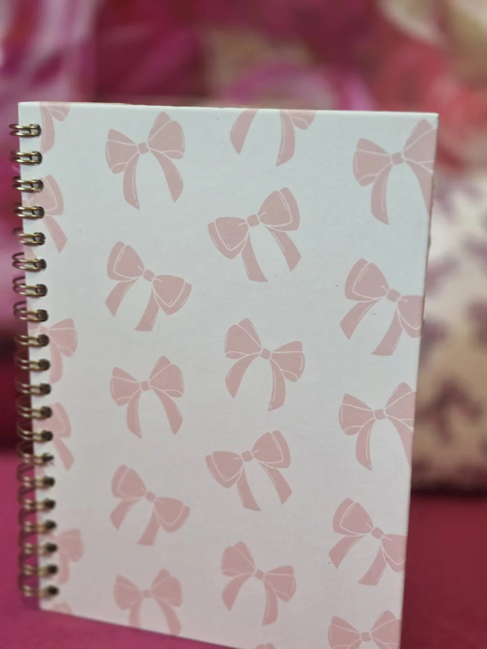 Pretty Pink Bow Tie Travel Bag Pin And Notebook